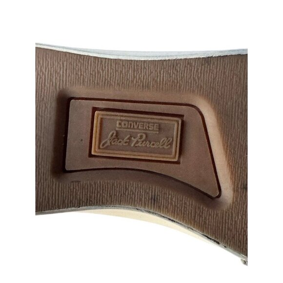 Converse Jack Purcell Cross Stitch Blue Leather Sneakers Womans Sz 6.5 Cork Sole - Picture 11 of 12